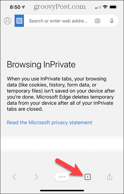 Esplorazione di InPrivate in Edge per iOS