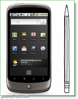 Google Nexus One è alto / spesso come una matita