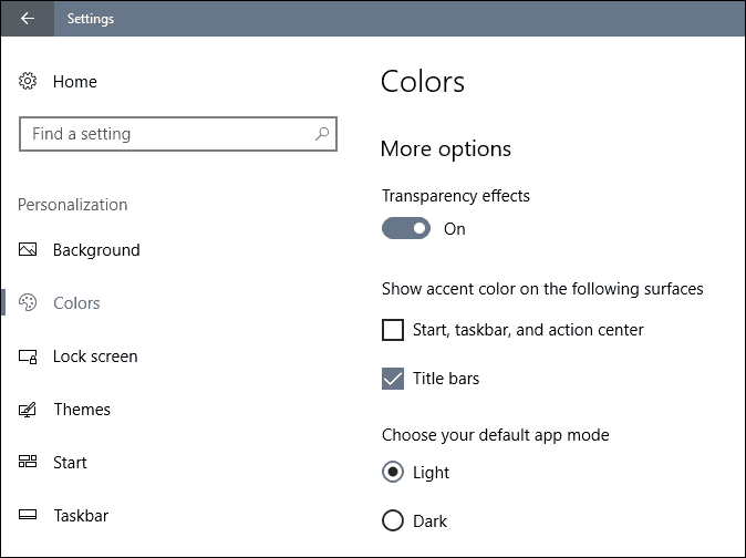 i creatori di windows 10 personalizzati aggiornano i colori