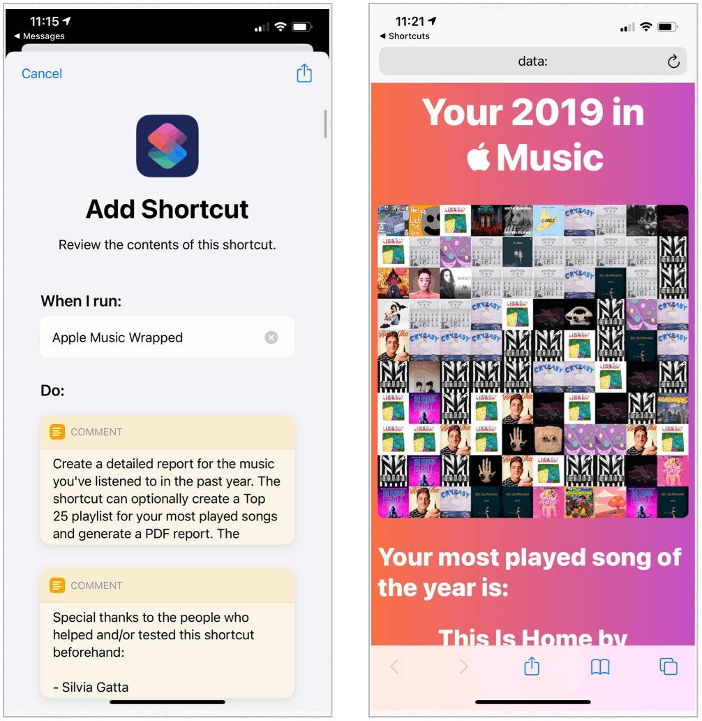 Canzoni preferite di Siri Shortcuts