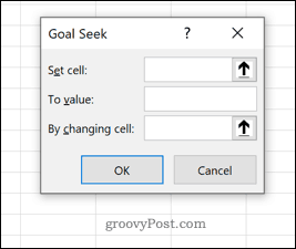 La finestra di ricerca degli obiettivi di Excel