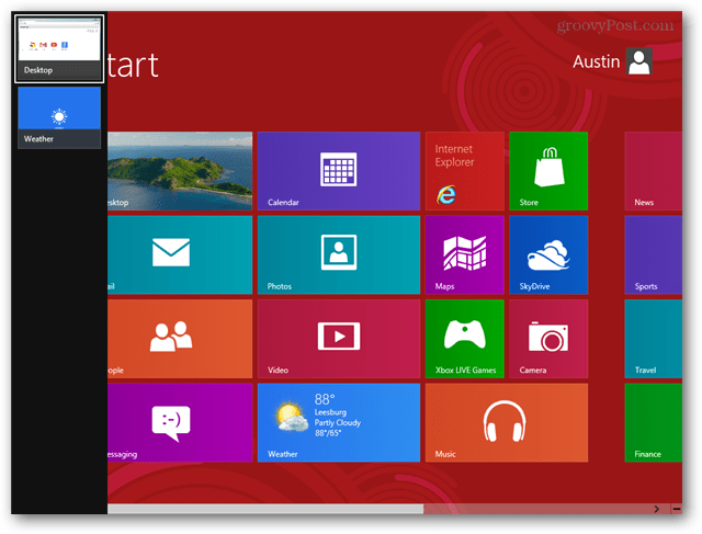 Windows 8 Metro app switcher