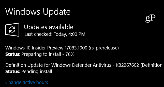Anteprima di Windows 10 Build 17083