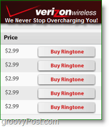Crea le tue suonerie -Verizon addebita $ 3 ciascuno! Non Groovy