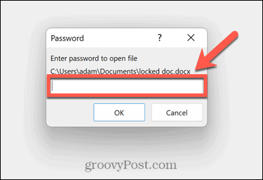 parola inserire la password