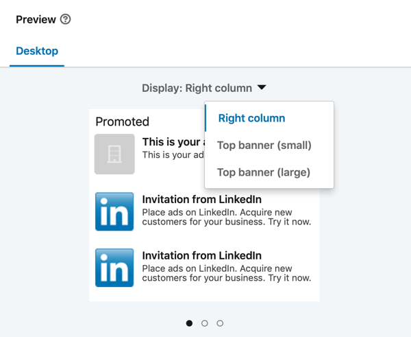 Come creare un annuncio di testo LinkedIn, passaggio 13, anteprima dell'annuncio