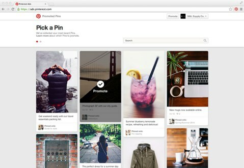 Pinterest ti consente di selezionare l'immagine e le parole chiave per le tue campagne di Pin sponsorizzati. 