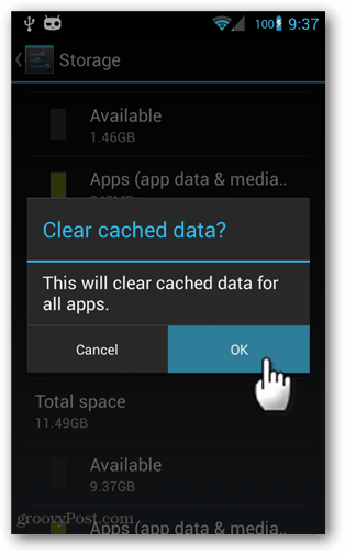 Come cancellare tutti i dati delle app memorizzate nella cache su Android 4.2+