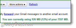 stai attualmente utilizzando x quantità di spazio in Gmail