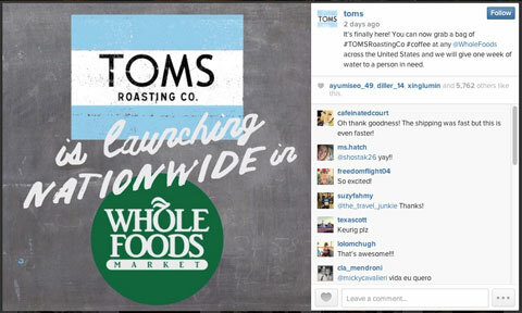 immagine instagram di tom con hashtag