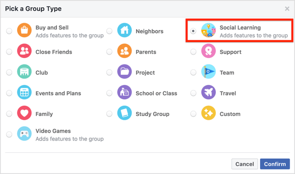 Per impostare il tuo gruppo su Social Learning, fai clic su Altro sotto la copertina del gruppo e seleziona Modifica impostazioni gruppo.