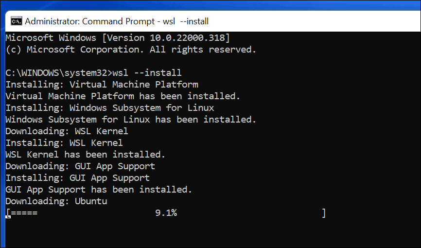 Installazione di WSL e Ubuntu