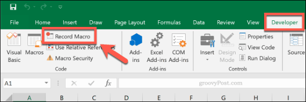 Il pulsante Registra macro in Microsoft Excel