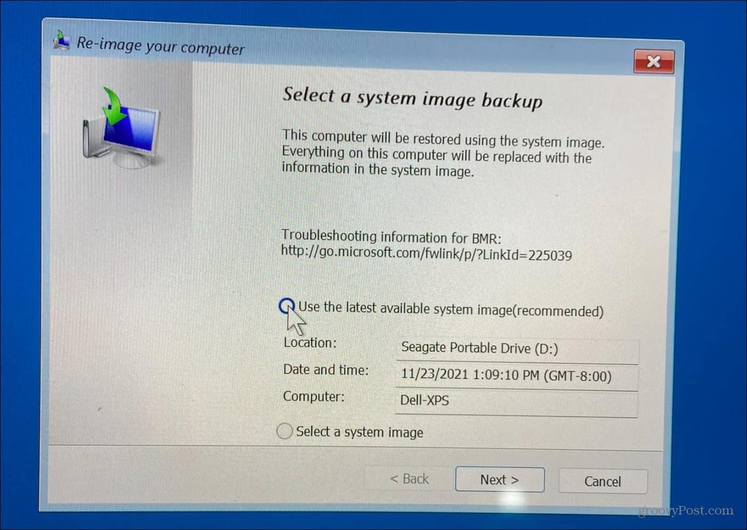 Come ripristinare Windows 11 utilizzando un backup dell'immagine di sistema