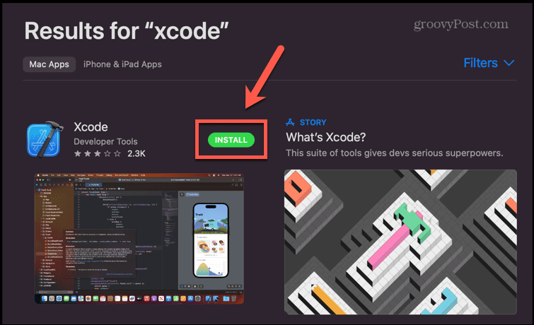 app store installa xcode