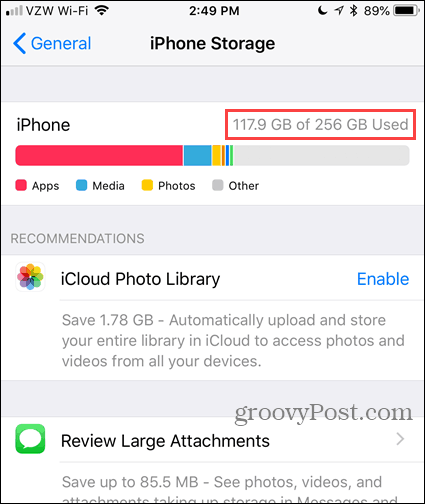Scarica app inutilizzate non nelle impostazioni di archiviazione di iPhone