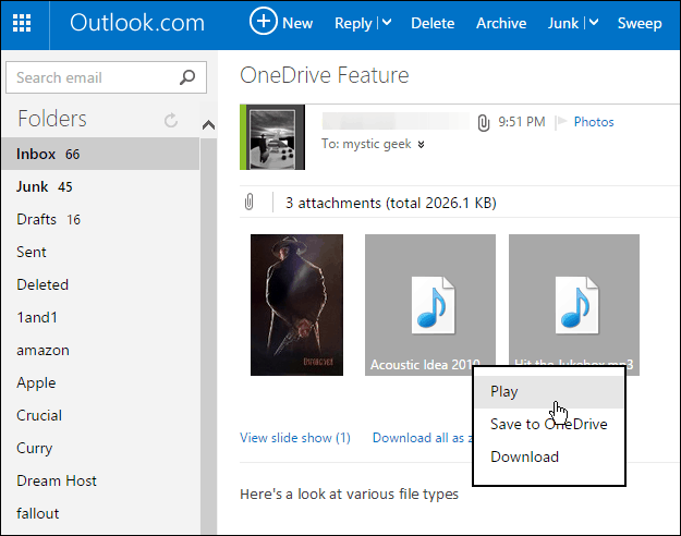 Salva gli allegati di Outlook.com su OneDrive con un clic