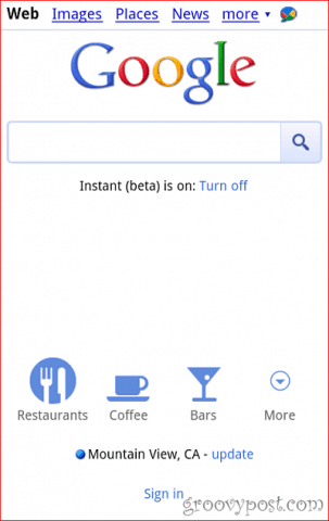 pulsanti di localizzazione mobili google