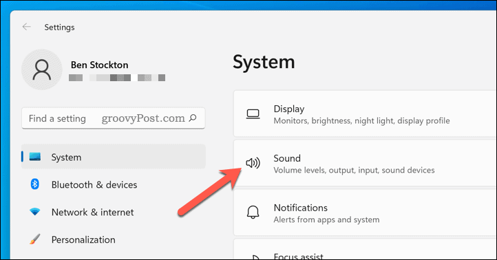 Apri Impostazioni audio su Windows 11