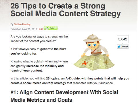 strategia di contenuto dei social media