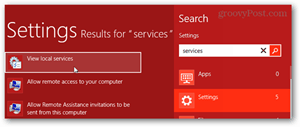 snap-in dei servizi di Windows 8