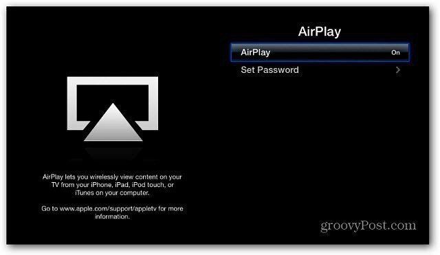 Apple TV abilitato AirPlay