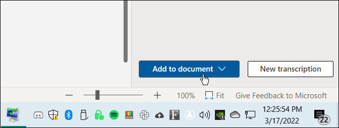 trascrivi un file audio in microsoft word