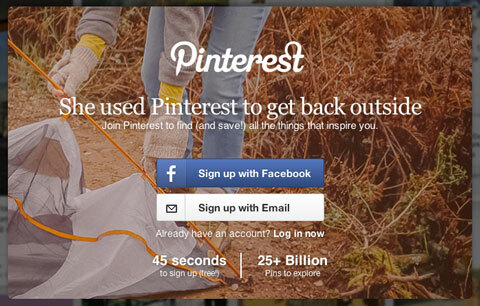 home page di pinterest