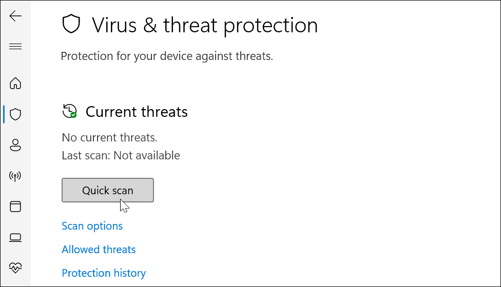 la scansione rapida usa la sicurezza di Windows su Windows 11 per una protezione ottimale