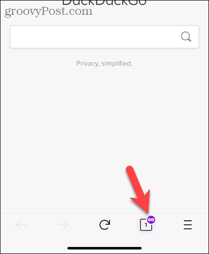 Indicatore di navigazione privata in Firefox per iOS