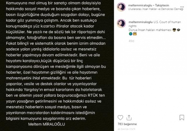 L'attrice Meltem Miraloğlu ha divorziato dalla moglie americana