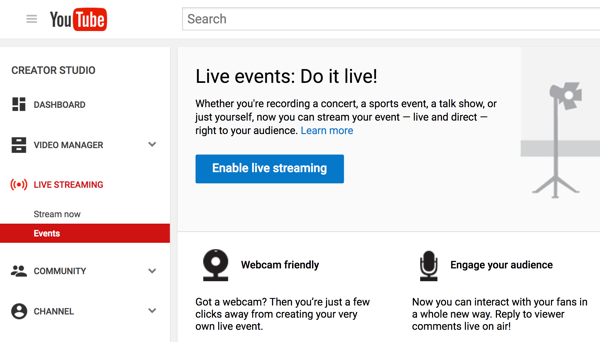 Imposta Hangout in diretta con YouTube Live per fare la tua video intervista.