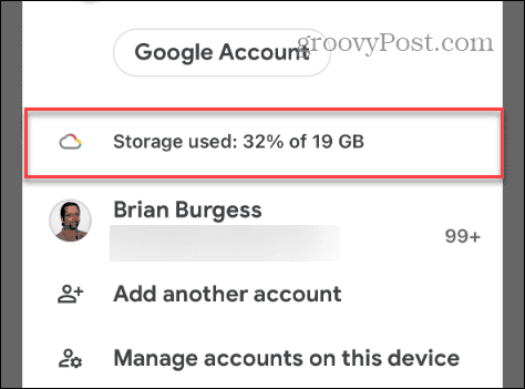 spazio di archiviazione utilizzato da Gmail per altri elementi