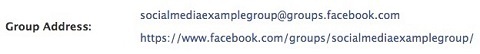 popup dell'URL personalizzato del gruppo Facebook