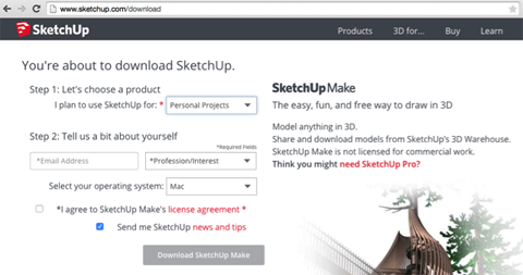 generatore di lead sketchup