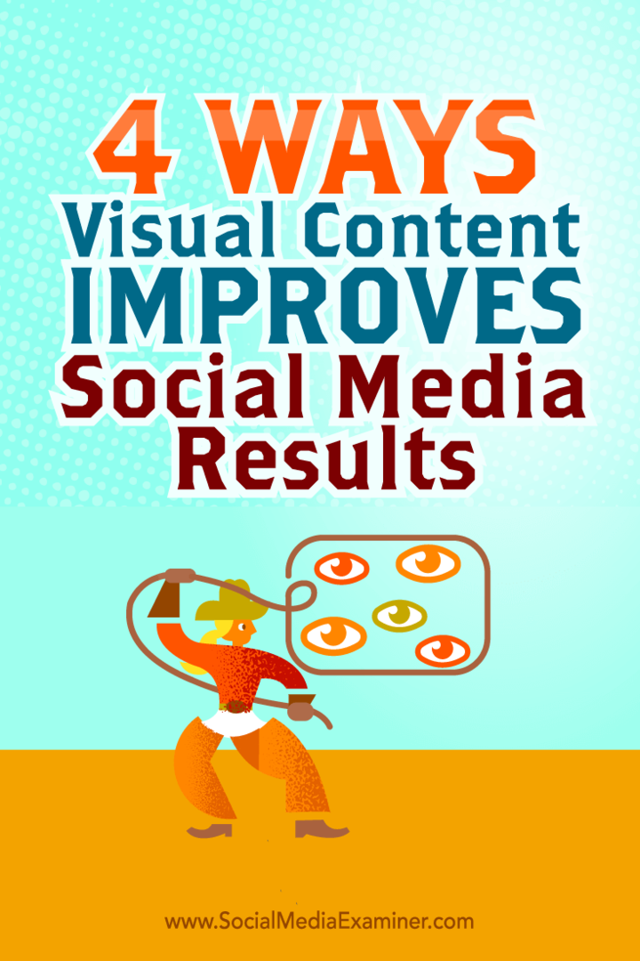Suggerimenti su quattro modi per migliorare i risultati sui social media con contenuti visivi.