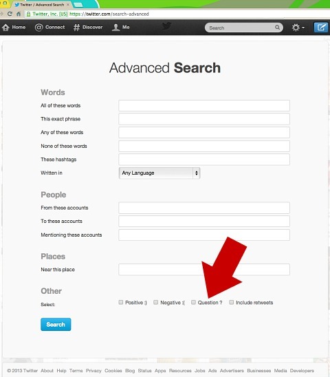 ricerca avanzata su twitter