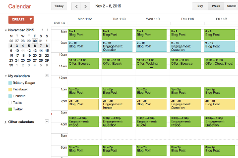 gestione dei contenuti in Google Calendar