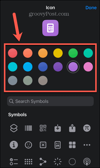 colore icona scorciatoia iphone