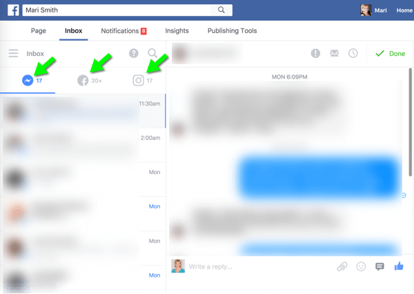 La nuova casella di posta unificata di Messenger, Facebook e Instagram sul desktop semplifica notevolmente la gestione dei messaggi del pubblico.