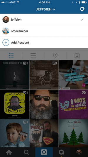 cambio di account Instagram