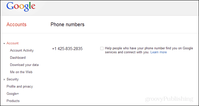 Disattiva il tuo numero di telefono connesso a Google Lookup