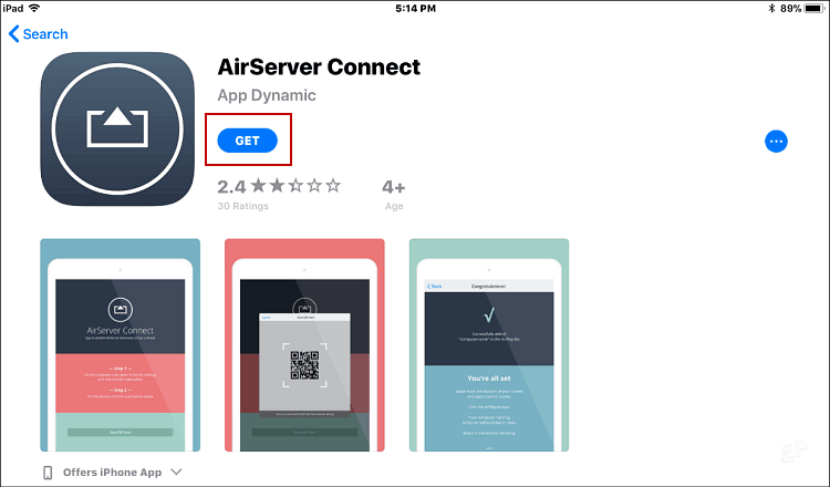 Installa AirServer Connect iOS