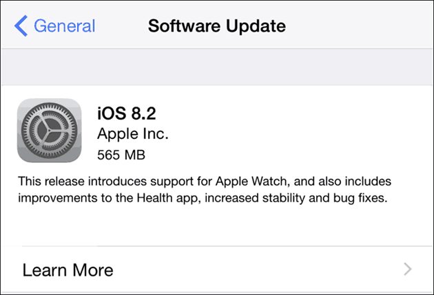 Apple iOS 8.2 per iPhone e iPad - Aggiornamento software