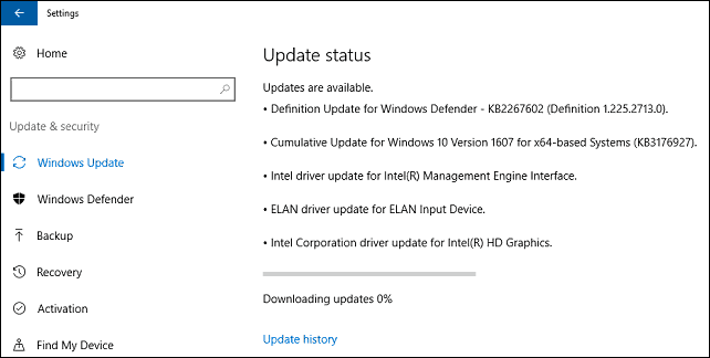aggiornamento Windows