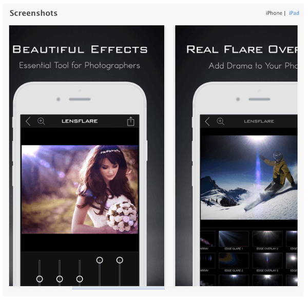 l'app lensflare