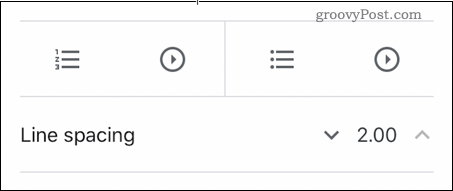 Impostare la spaziatura tra le righe di Google Documenti su due