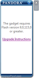 errore flash pandora gadget windows 7