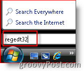Windows Vista Avvia regedt32 dalla barra di ricerca
