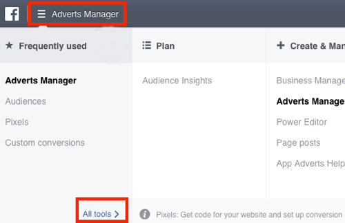 Vai alla dashboard Pixel nel tuo Facebook Ads Manager.